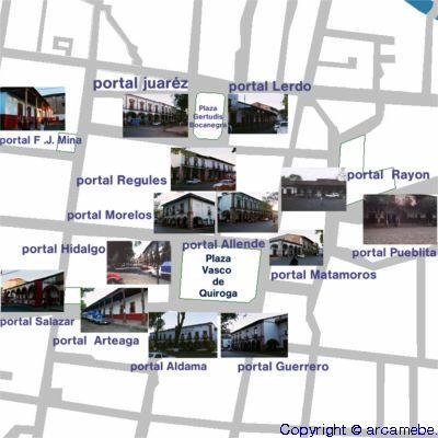Plano de Portales de la ciudad de Pátzcuaro